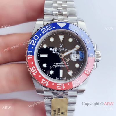 SWISS Rolex GMT Master II Pepsi Replica Watch UN Factory/904L/Swiss 3186